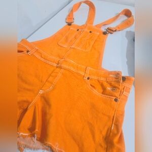 Neon Orange Shortall Romper Juniors Size L